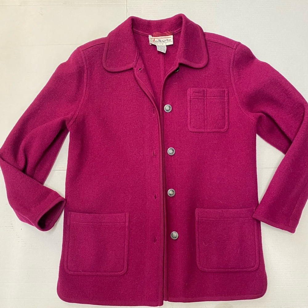 Talbots Magenta Wool Jacket Small - image 1